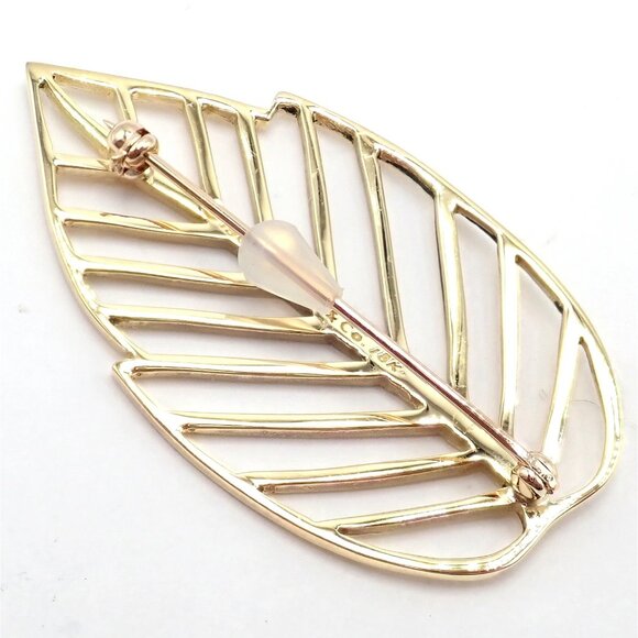 Authentic! Tiffany & Co Angela Cummings 18k Yellow Gold Leaf Pin Brooch 1981 - Picture 5 of 9